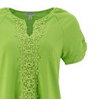 Blusa Sabrina Lauren Mangas Cortas Cuello V Encaje Centro Para Damas by Robert Louis