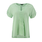 Blusa Sabrina Lauren Mangas Cortas Cuello V Encaje Centro Para Damas by Robert Louis