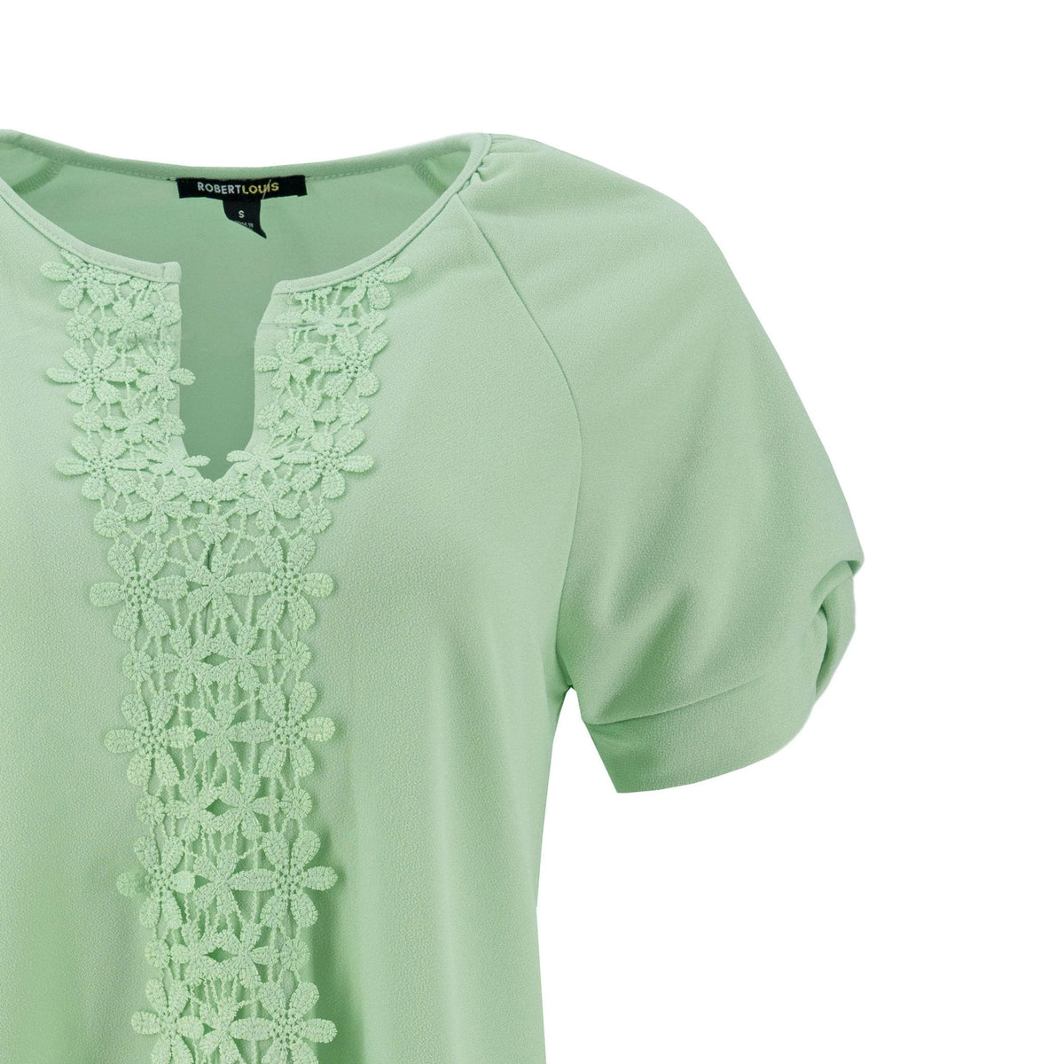 Blusa Sabrina Lauren Mangas Cortas Cuello V Encaje Centro Para Damas by Robert Louis