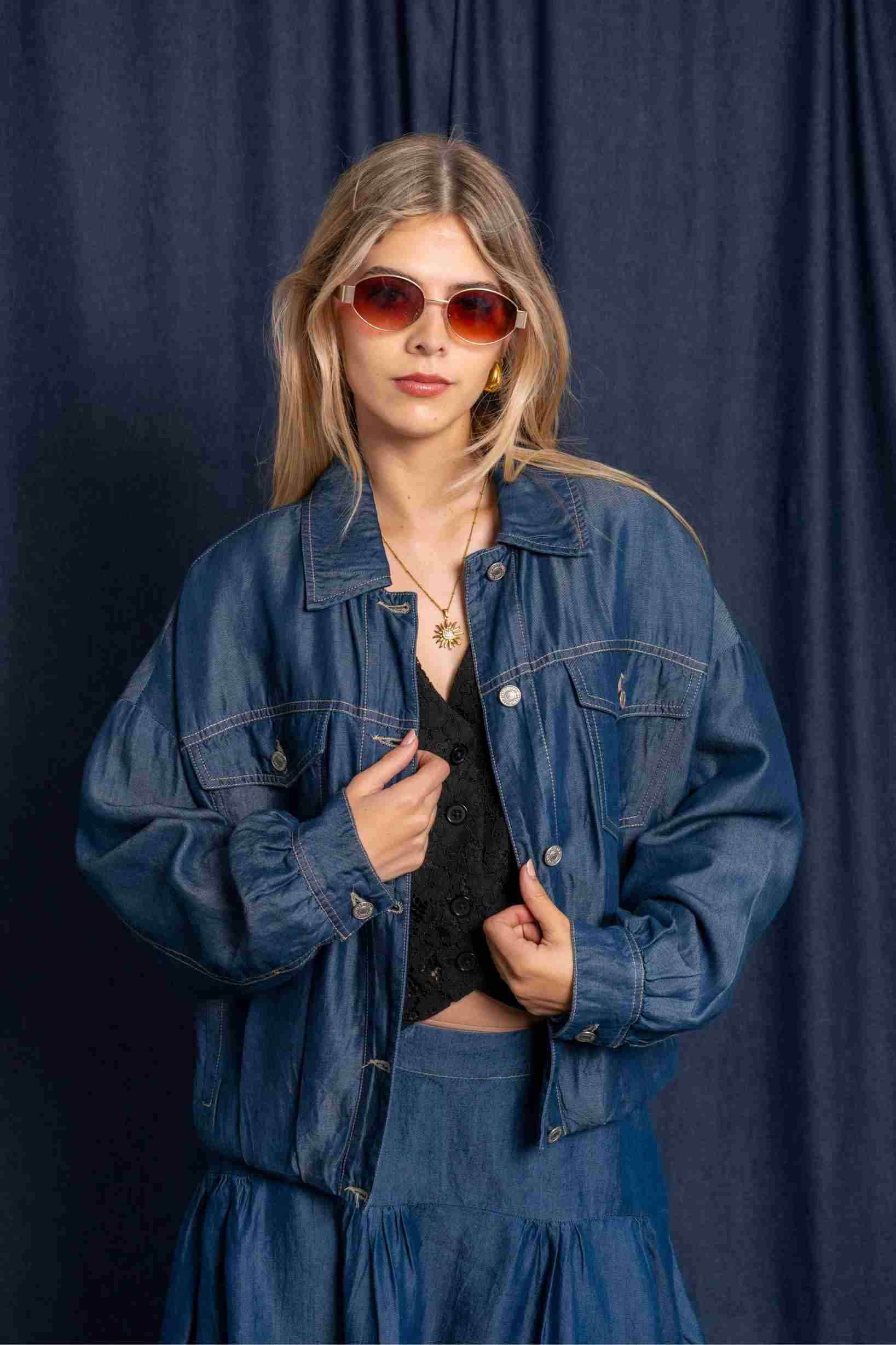 CHAQUETA BOMBER CHAMBRAY B-M 8047.