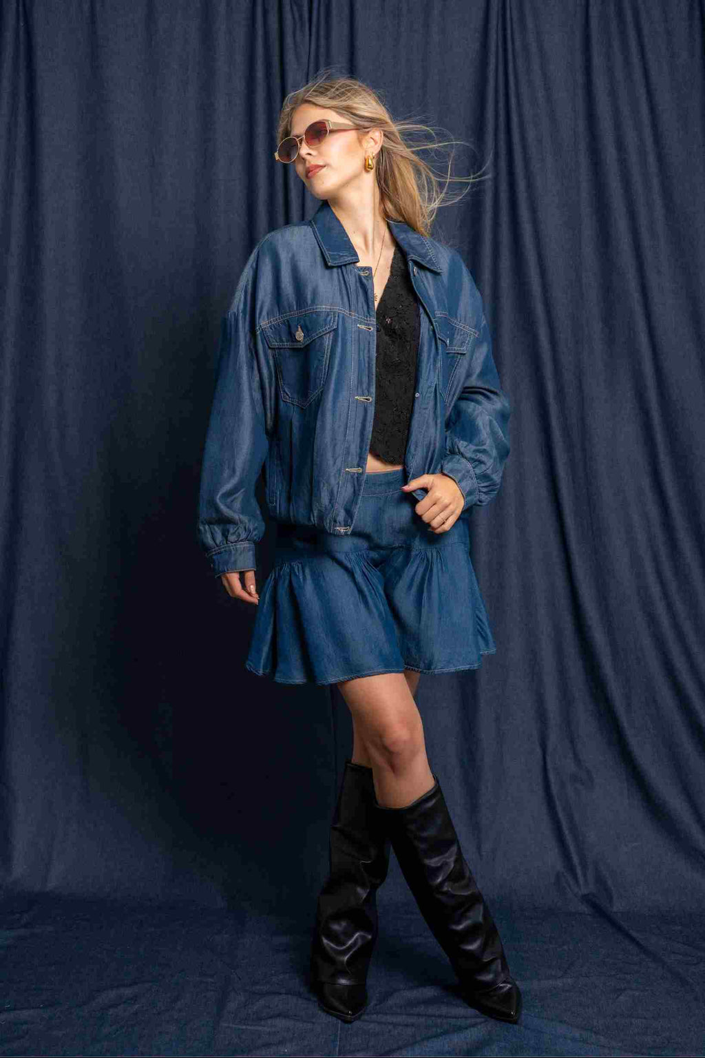 CHAQUETA BOMBER CHAMBRAY B-M 8047.