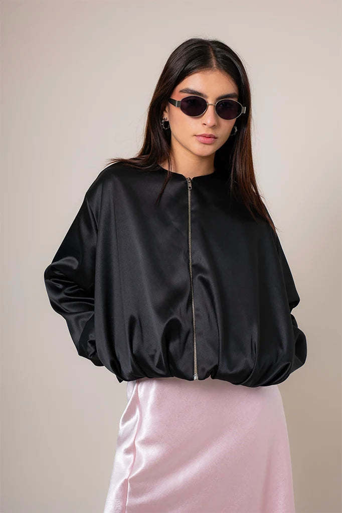 CHAQUETA BOMBER SATIN R-F 8704 - Kliquea