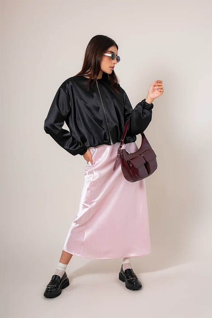 CHAQUETA BOMBER SATIN R-F 8704 - Kliquea
