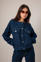 CHAQUETA DENIM RAYAS B-F 8580.