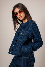 CHAQUETA DENIM RAYAS B-F 8580.