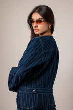 CHAQUETA DENIM RAYAS B-F 8580.