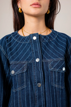 CHAQUETA DENIM RAYAS B-F 8580.