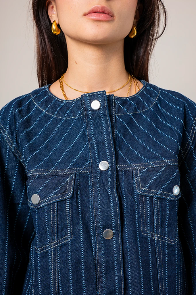 CHAQUETA DENIM RAYAS B-F 8580.