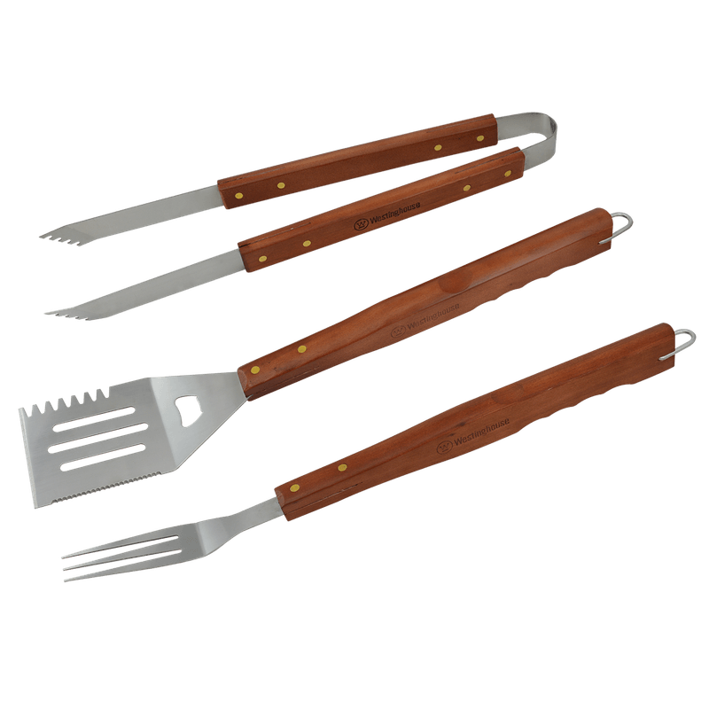 SET 3 PZ UTENSILIOS MADERA P/BBQ