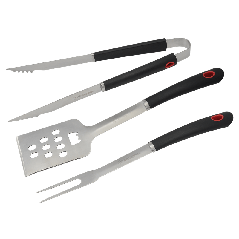 SET 3 PZ UTENSILIOS MANGO PLASTICO P/BBQ