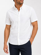Camisa Carven Mangas Cortas Lisa para Caballeros
