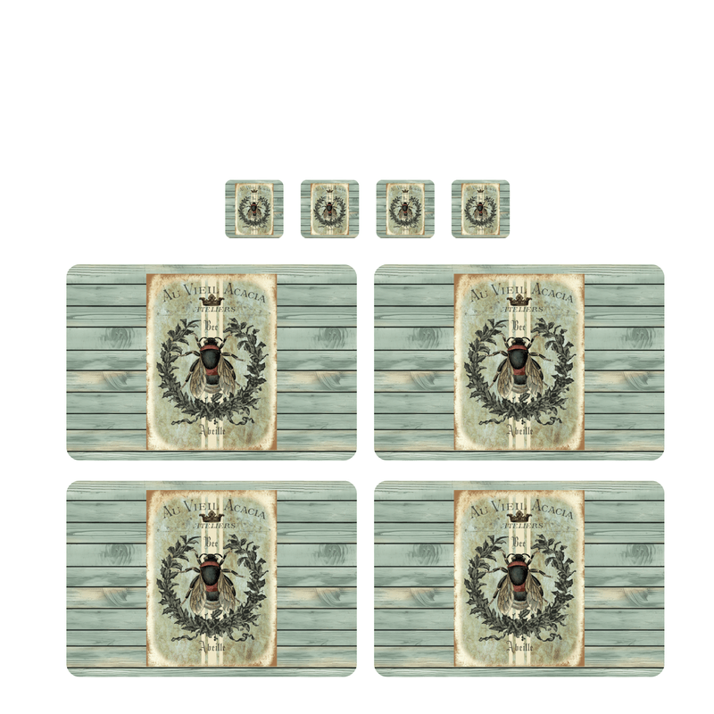 Individuales Reversibles set de 6 rectangular 41*27 cm + 6 Portavasos Caballito Mar