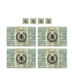Individuales Reversibles set de 6 rectangular 41*27 cm + 6 Portavasos Caballito Mar