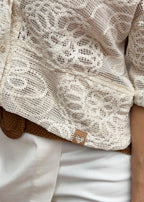 beige embroidered shirt back view relaxed fit