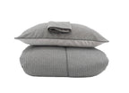 Elegant Merida duvet cover set in a soft polyester-cotton blend, adding sophistication with crisp, neutral tones to your bedroom.