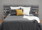Elegant Merida Duvet Cover Set in soft white, featuring a smooth blend of cotton and polyester for full, queen, or king beds.