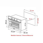 Horno Eléctrico DRIJA Vidrio Templado Acero Inoxidable Negro CARIBE 76 - AIR ELÉCTRICO