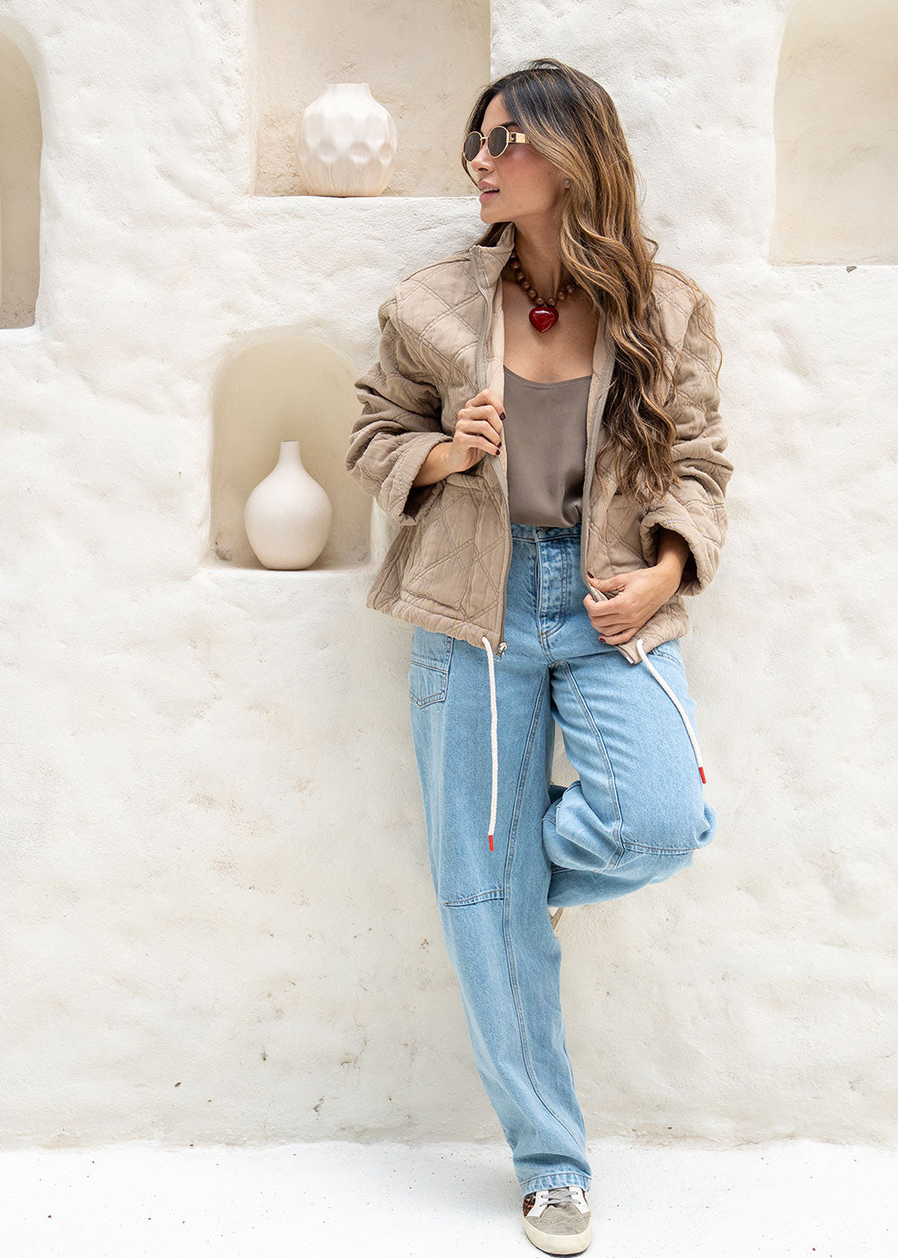 green tencel jacket back view relaxed silhouette