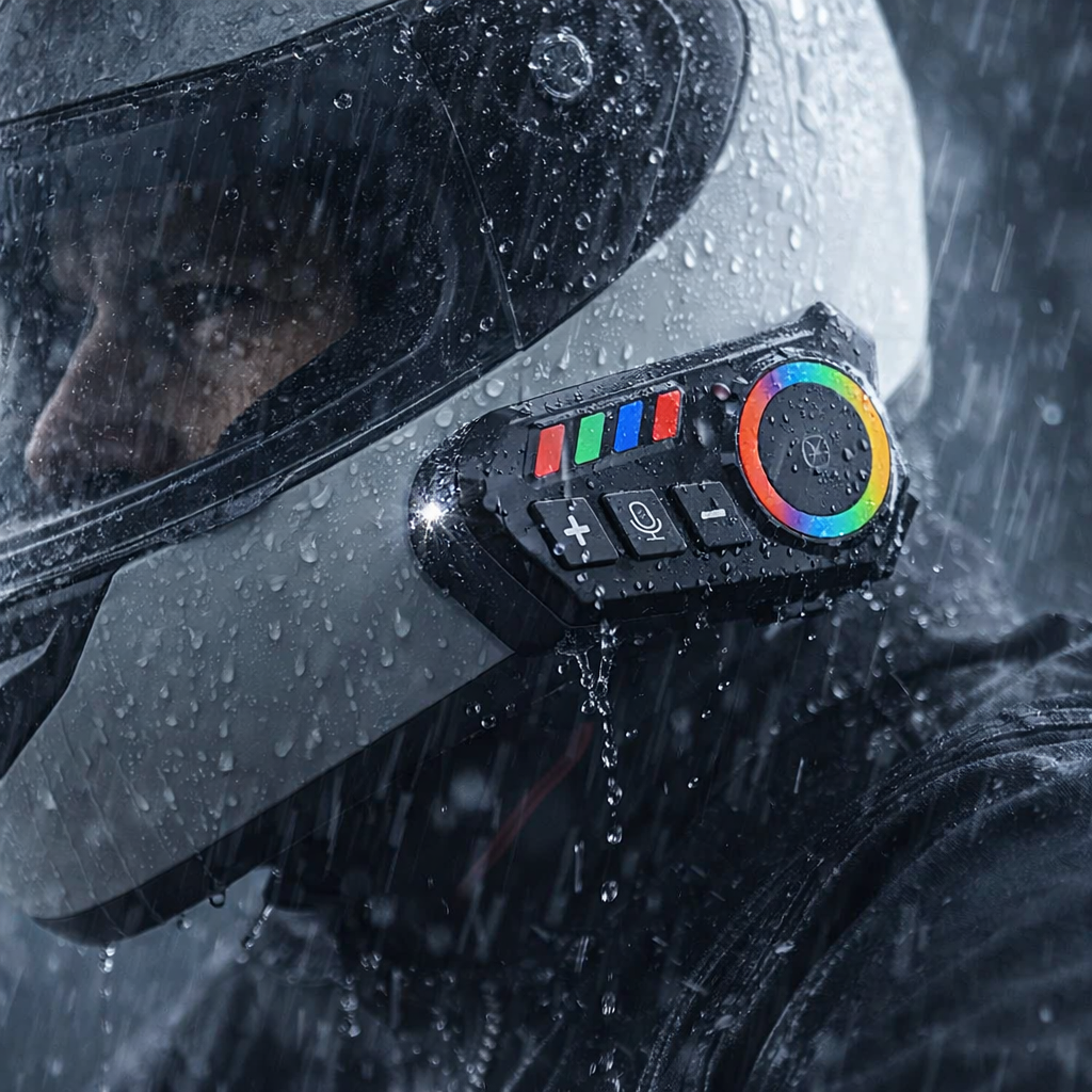 Audífono Bluetooth Para Casco de Motocicleta Con Audio HD, Control por Voz y Resistencia al Agua