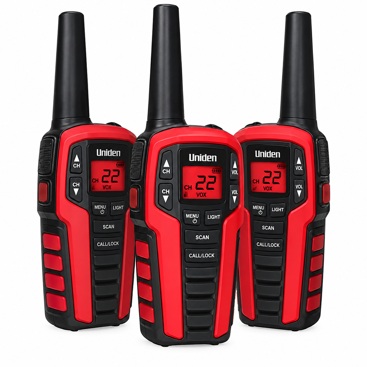 Radios Walkie Talkie Bidireccionales Uniden SX4093VP – Paquete De 3 Unidades