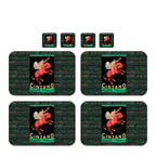 Individuales Reversibles set de 6 rectangular 41*27 cm + 6 Portavasos Humoristes