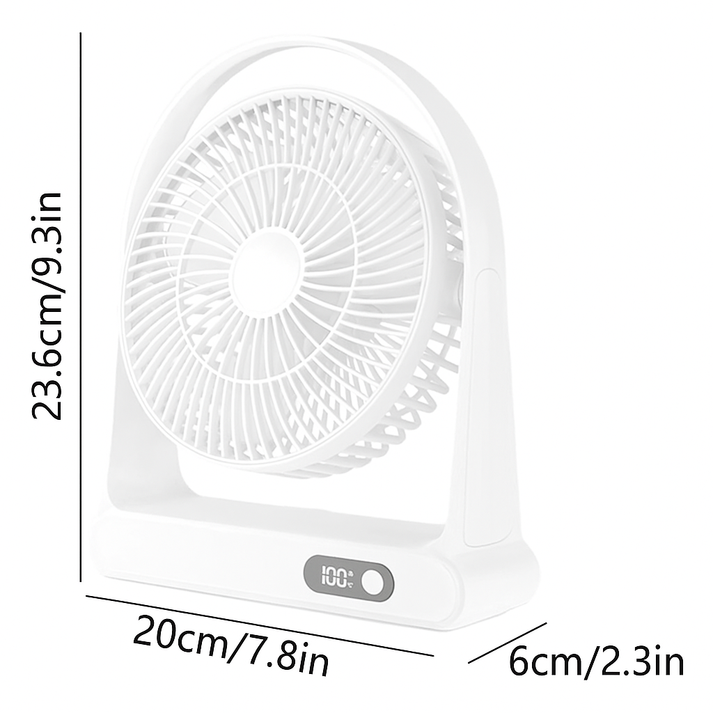 Abanico De Escritorio USB Con Pantalla Digital