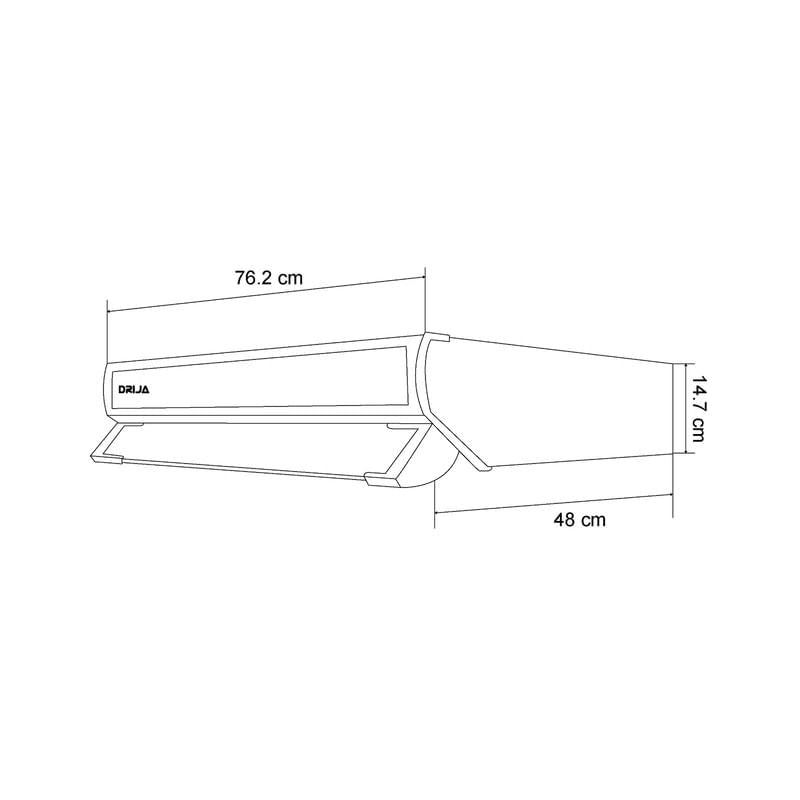 Extractor de Grasa DRIJA LED Acero Inoxidable Negro COMPATTO 76 BLACK