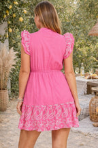 Vestido Available Mangas Cortas Estampado Encaje para Damas