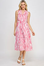 Vestido Rubienn Mangas Cortas Rayas para Damas