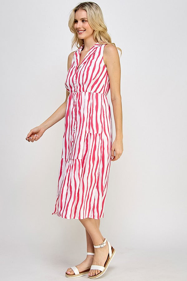 Vestido Rubienn Mangas Cortas Rayas para Damas