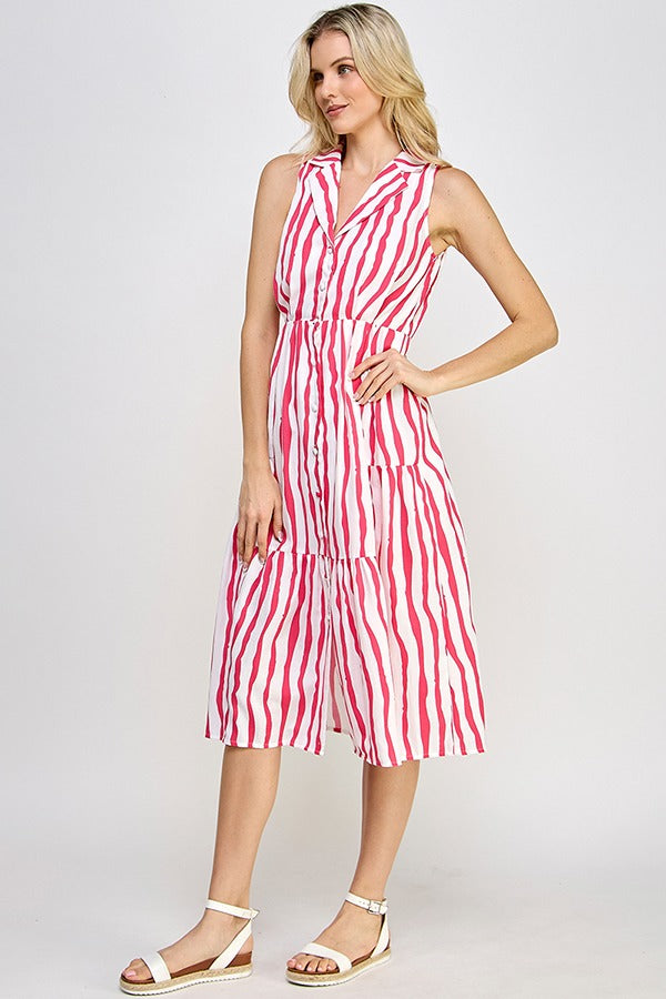 Vestido Rubienn Mangas Cortas Rayas para Damas