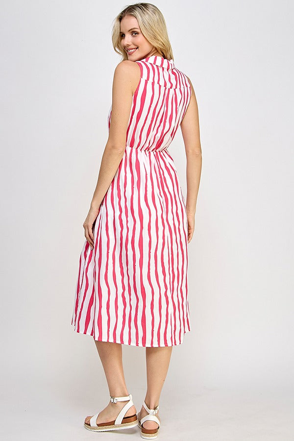 Vestido Rubienn Mangas Cortas Rayas para Damas