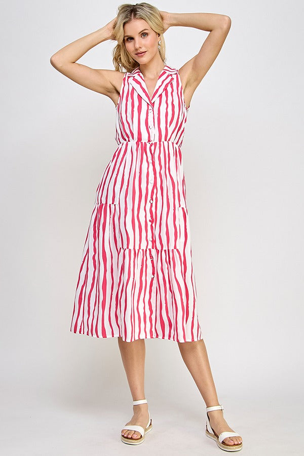 Vestido Rubienn Mangas Cortas Rayas para Damas