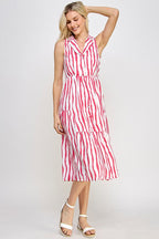 Vestido Rubienn Mangas Cortas Rayas para Damas