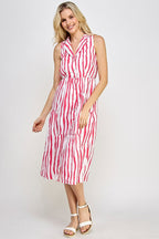 Vestido Rubienn Mangas Cortas Rayas para Damas