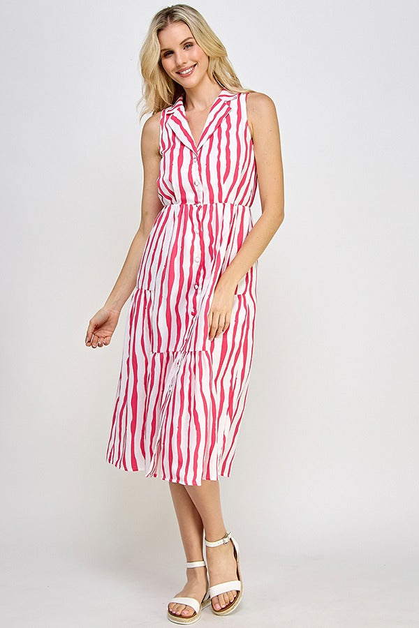 Vestido Rubienn Mangas Cortas Rayas para Damas