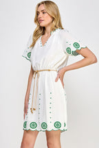 Vestido Rubienn Mangas Cortas Bordados para Damas