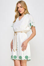 Vestido Rubienn Mangas Cortas Bordados para Damas