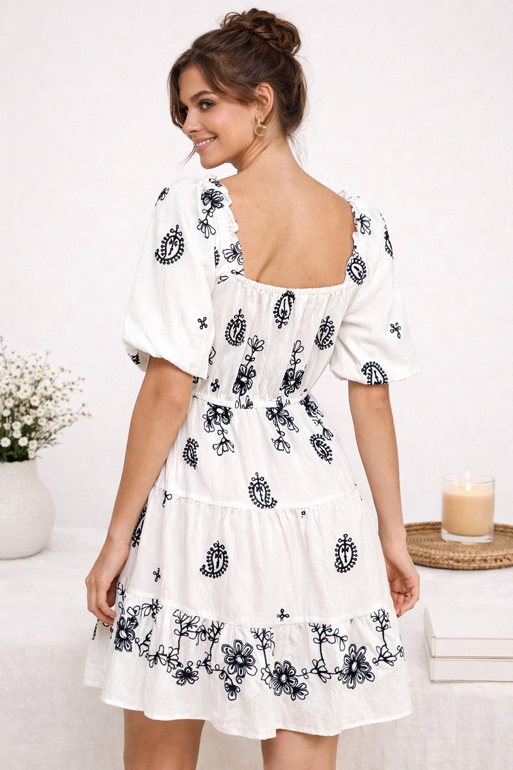 Vestido Available Mangas Cortas Estampado para Damas