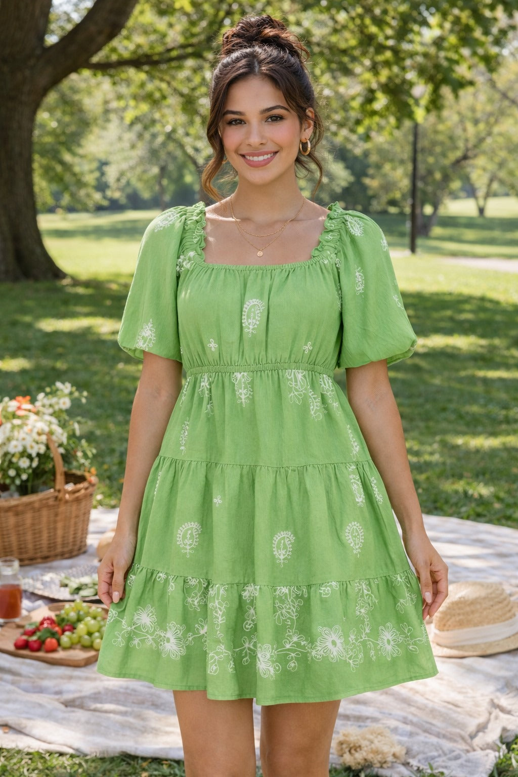 Vestido Available Mangas Cortas Estampado para Damas