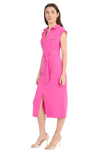 Vestido Donna Morgan Mangas Cortas Liso Con Cinturón Para Damas by Donna Morgan