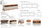 MUEBLE TV ELEGANCE 1.90m OFF WHITE/JEQUITIBA