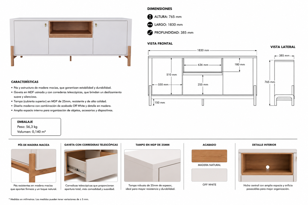 MUEBLE TV GLISS-JEQUITIBA