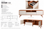 MUEBLE TV RIVER 1.83m - MADERA / OFF WHITE
