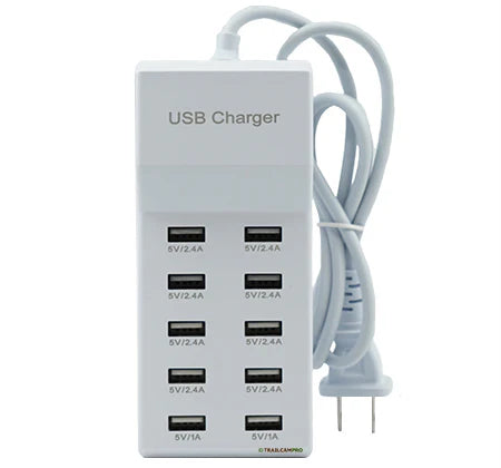 Estación de carga USB 10 Puertos 2.4A/1A
