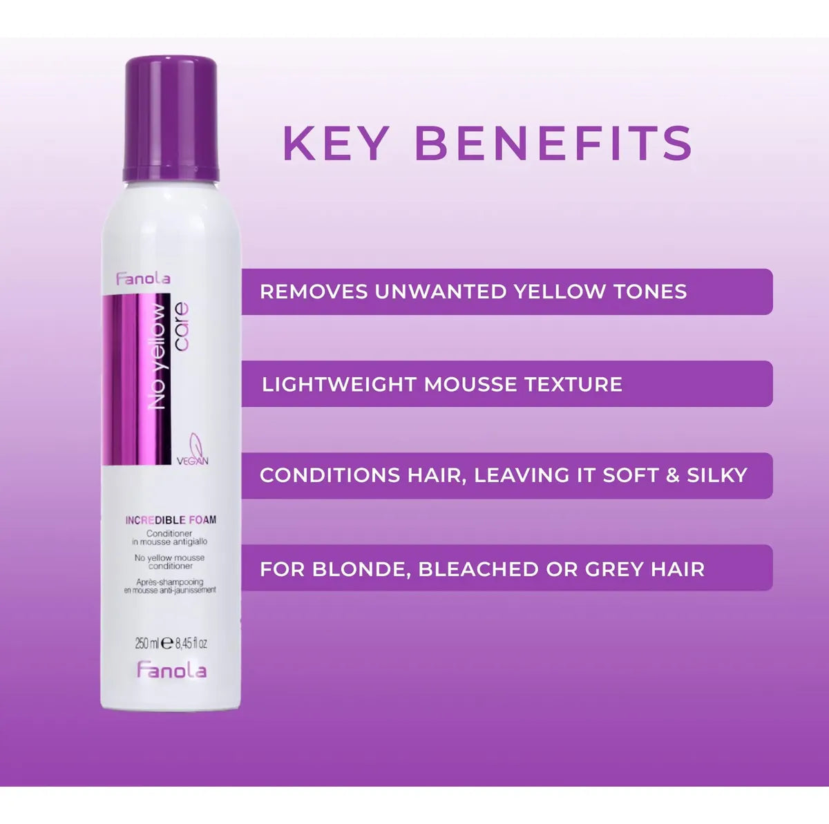 CONDITIONER FANOLA NO YELLOW MOUSSE 250 ML