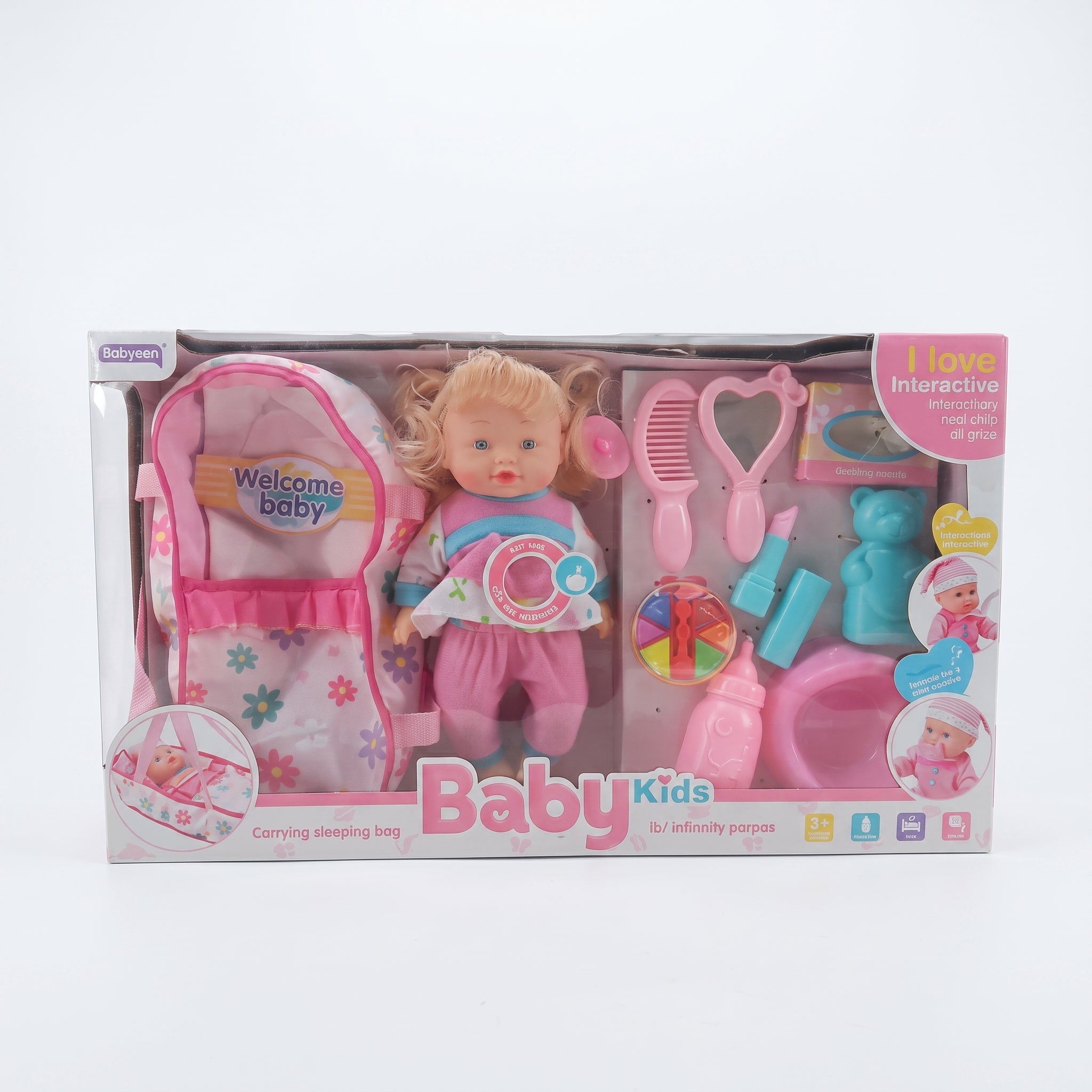 Muñeca Baby Kids I Love Interactiva con accesorios