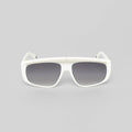ELOI SUNGLASSES UNISEX WHITE SHINY SILVER GRADIENT GREY - Monastery