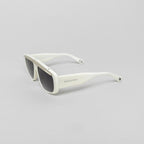 ELOI SUNGLASSES UNISEX WHITE SHINY SILVER GRADIENT GREY - Monastery