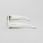 ELOI SUNGLASSES UNISEX WHITE SHINY SILVER GRADIENT GREY - Monastery